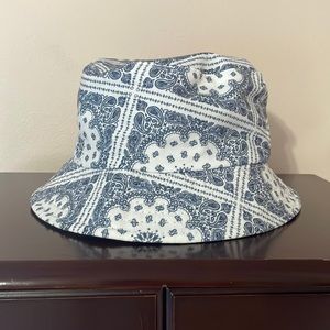 Blue and White Paisley Hat